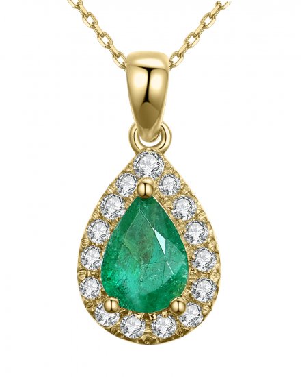 PEAR EMERALD DIAMOND PENDANT (TP2045)