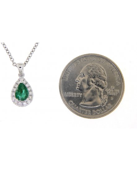 PEAR EMERALD DIAMOND PENDANT (TP2045)