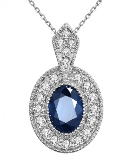 OVAL SAPPHIRE DIAMOND PENDANT (TP2047)