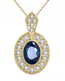 OVAL SAPPHIRE DIAMOND PENDANT (TP2047)