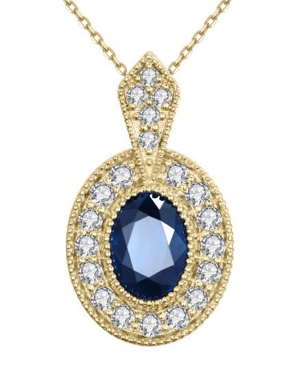 OVAL SAPPHIRE DIAMOND PENDANT (TP2047)
