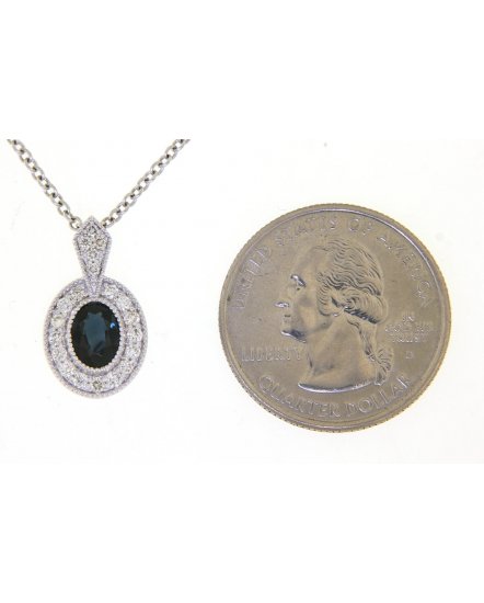 OVAL SAPPHIRE DIAMOND PENDANT (TP2047)