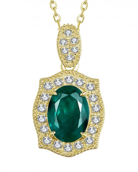 OVAL EMERALD DIAMOND PENDANT (TP2049)