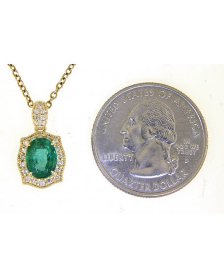 OVAL EMERALD DIAMOND PENDANT (TP2049)
