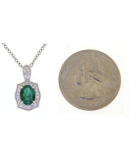 OVAL EMERALD DIAMOND PENDANT (TP2049)