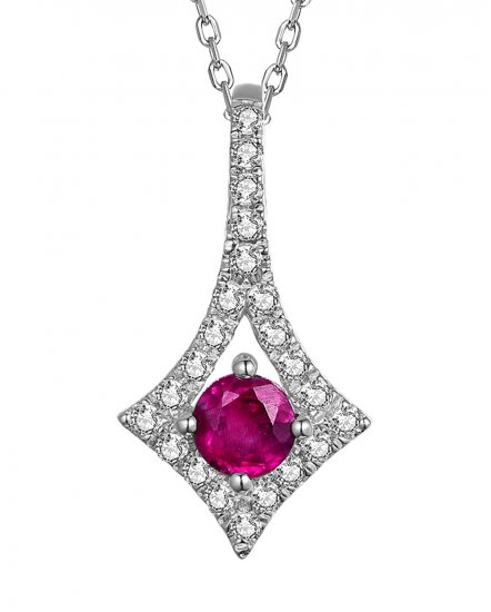 KITE SHAPE COLORED STONE DIAMOND PENDANT (TP2052)