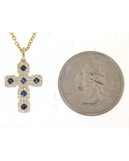 CROSS SAPPHIRE DIAMOND PENDANT (TP2060)