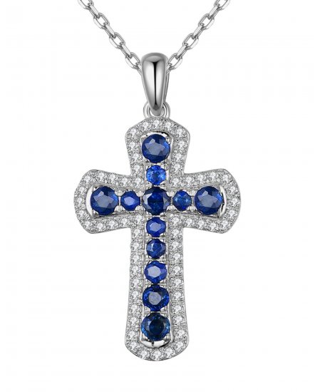 CROSS SAPPHIRE DIAMOND PENDANT (TP2085)