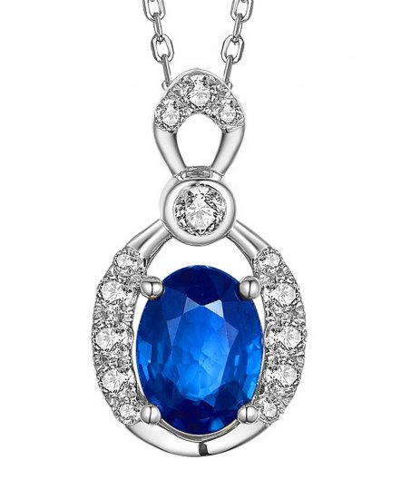 OVAL SAPPHIRE DIAMOND PENDANT (TP2086)