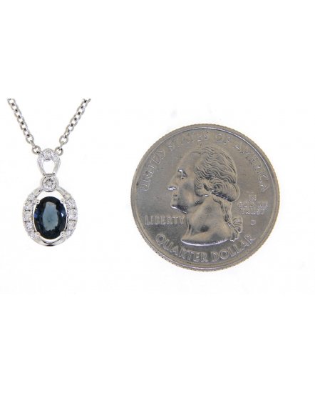 OVAL SAPPHIRE DIAMOND PENDANT (TP2086)