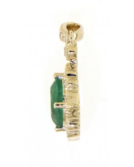 OVAL EMERALD DIAMOND PENDANT (TP2087)