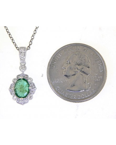 OVAL EMERALD DIAMOND PENDANT (TP2087)