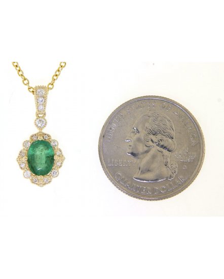 OVAL EMERALD DIAMOND PENDANT (TP2087)