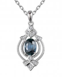OVAL SAPPHIRE DIAMOND PENDANT (TP2089)
