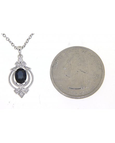 OVAL SAPPHIRE DIAMOND PENDANT (TP2089)