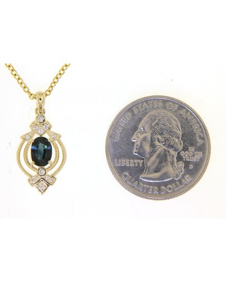 OVAL SAPPHIRE DIAMOND PENDANT (TP2089)
