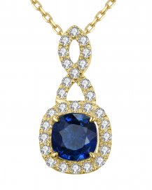 CUSHION SAPPHIRE DIAMOND PENDANT (TP2091)