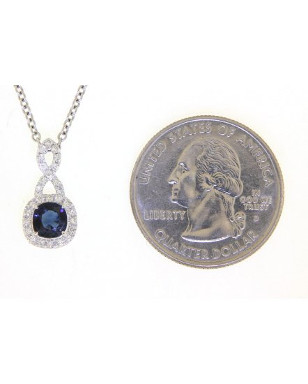 CUSHION SAPPHIRE DIAMOND PENDANT (TP2091)