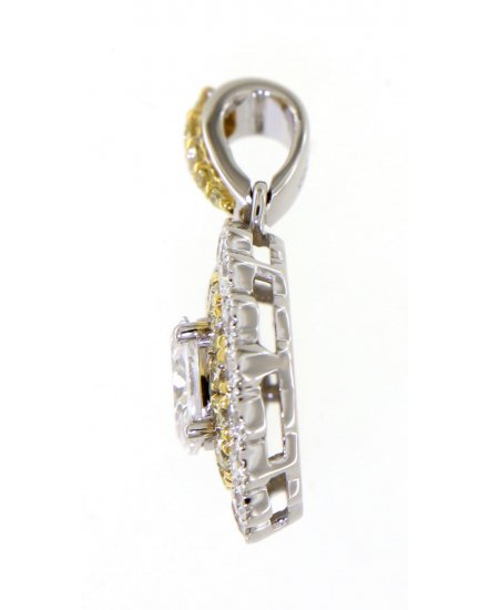 MULTI TONE OVAL DIAMOND PENDANT (TP2092)
