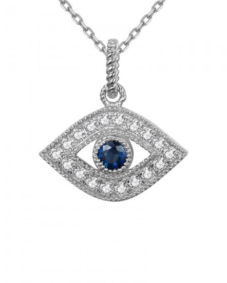 EVIL EYE SAPPHIRE DIAMOND PENDANT (TP2102)