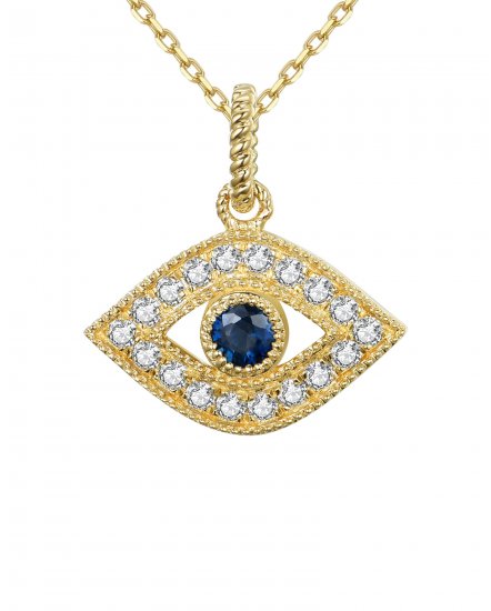 EVIL EYE SAPPHIRE DIAMOND PENDANT (TP2102)