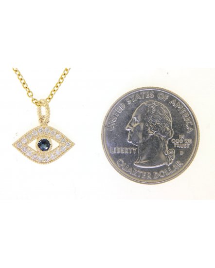 EVIL EYE SAPPHIRE DIAMOND PENDANT (TP2102)