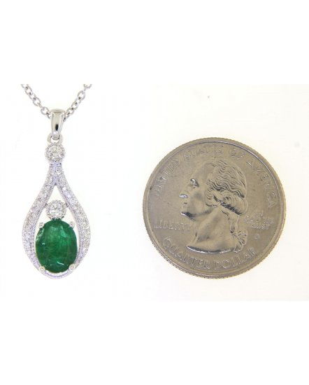 OVAL EMERALD DIAMOND PENDANT (TP2105)