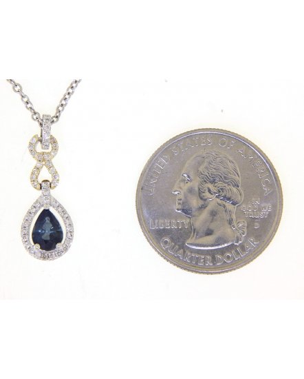 PEAR SAPPHIRE DIAMOND PENDANT (TP2107)