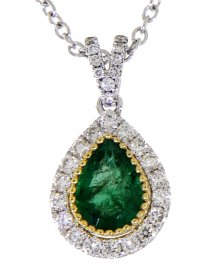 PEAR EMERALD DIAMOND PENDANT (TP2110)