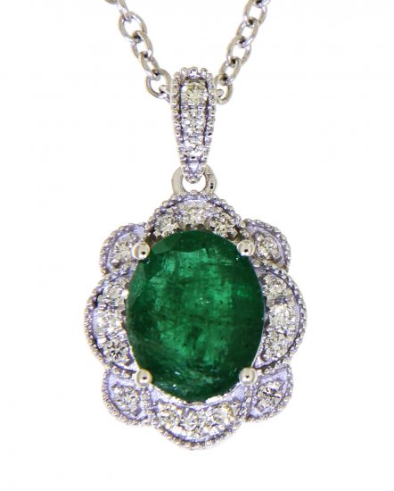 OVAL EMERALD DIAMOND PENDANT (TP2112)