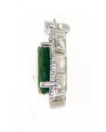OVAL EMERALD DIAMOND PENDANT (TP2112)