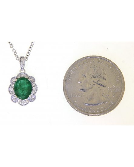OVAL EMERALD DIAMOND PENDANT (TP2112)