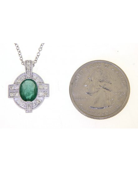 OVAL EMERALD DIAMOND PENDANT (TP2113)