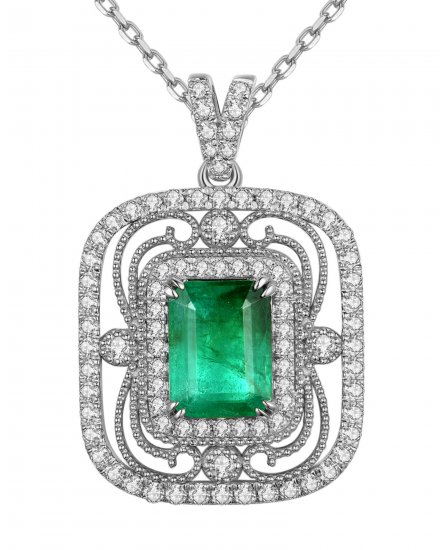 EMERALD CUT DIAMOND PENDANT (TP2120)