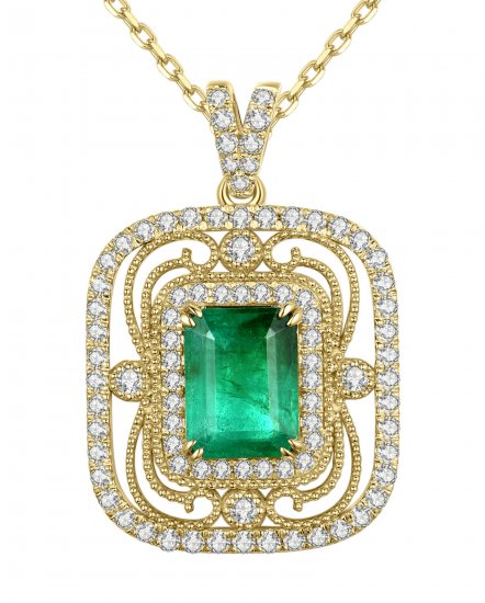 EMERALD CUT DIAMOND PENDANT (TP2120)