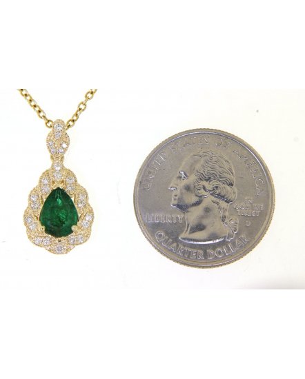 PEAR EMERALD DIAMOND PENDANT (TP2122)