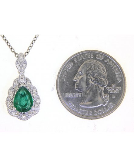 PEAR EMERALD DIAMOND PENDANT (TP2122)