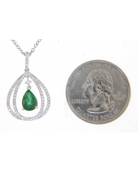 PEAR EMERALD DIAMOND PENDANT (TP2123)