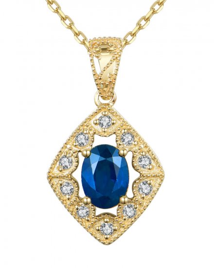 OVAL SAPPHIRE DIAMOND PENDANT (TP2127)