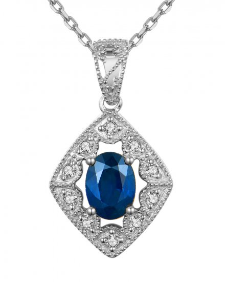 OVAL SAPPHIRE DIAMOND PENDANT (TP2127)