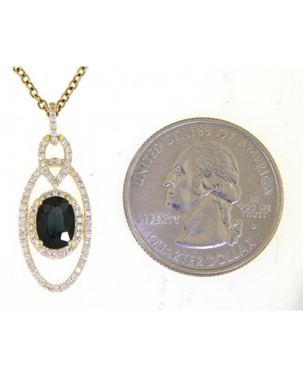 OVAL SAPPHIRE DIAMOND PENDANT (TP2132)