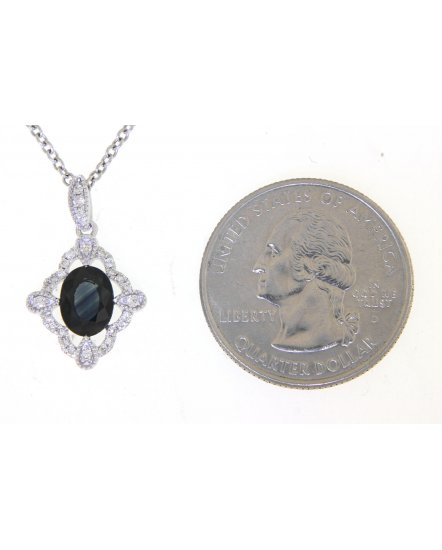 OVAL SAPPHIRE DIAMOND PENDANT (TP2135)