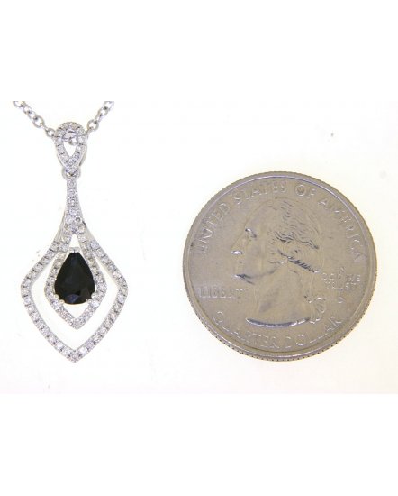 PEAR SAPPHIRE DIAMOND PENDANT (TP2138)