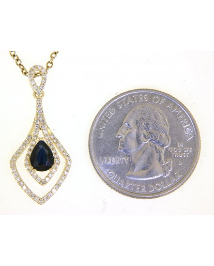 PEAR SAPPHIRE DIAMOND PENDANT (TP2138)