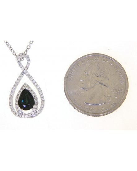 PEAR SAPPHIRE DIAMOND PENDANT (TP2140)