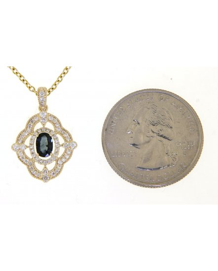 OVAL SAPPHIRE DIAMOND PENDANT (TP2141)
