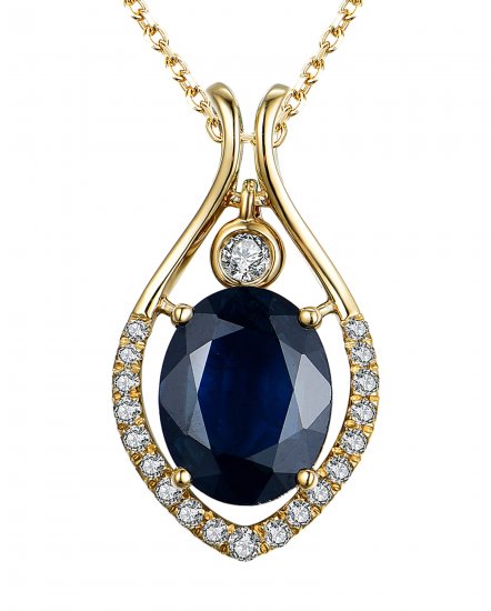 OVAL SAPPHIRE DIAMOND PENDANT (TP2142)
