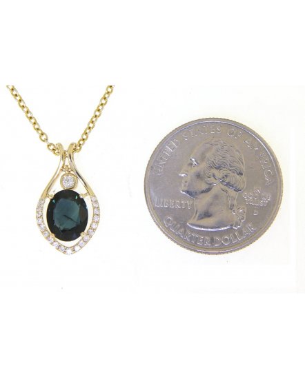 OVAL SAPPHIRE DIAMOND PENDANT (TP2142)