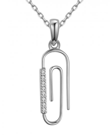 PAPER CLIP DIAMOND PENDANT (TP2153)