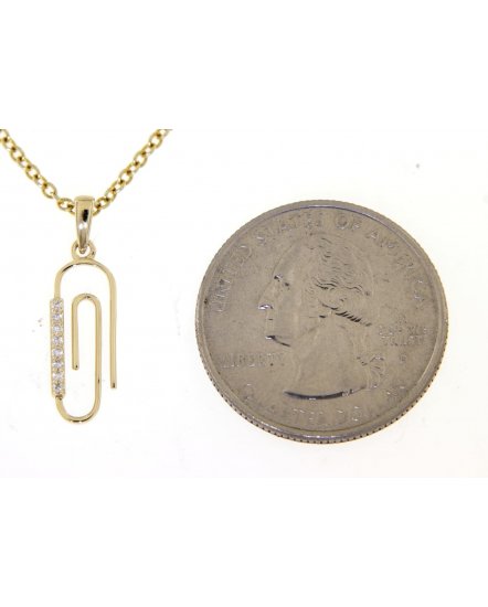 PAPER CLIP DIAMOND PENDANT (TP2153)